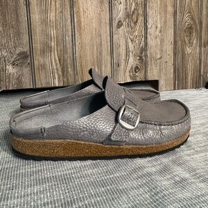 Birkenstock Gray Leather Slip-On Shoes